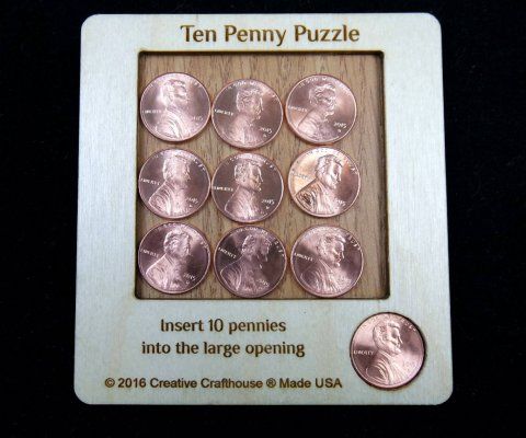 A Circle Packing Problem 10 Penny Puzzle Ten Mint Pennies are Included 