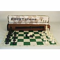 CS First Chess, 3.75" men DQ, vinyl mat & tote