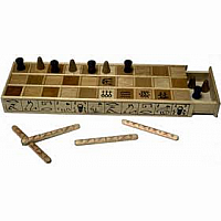 Senet, wood strategy game 16.25x5x2